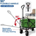thumbnail image 5 of Collapsible Wagon Cart Foldable Portable Heavy Duty Folding Beach Wagons Outdoor Utility Carts with Large Capacity for Grocery Camping Shopping Fishing Sports Garden Green, 5 of 6