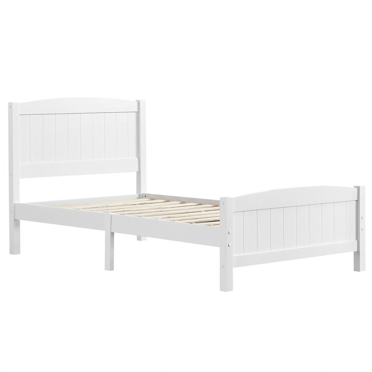 Twin Size Solid Wood Platform Bed Frame, 3.93" Closely Spaced Slats, 8.66" Under-Bed Storage, 330lbs Capacity, No Box Spring Needed