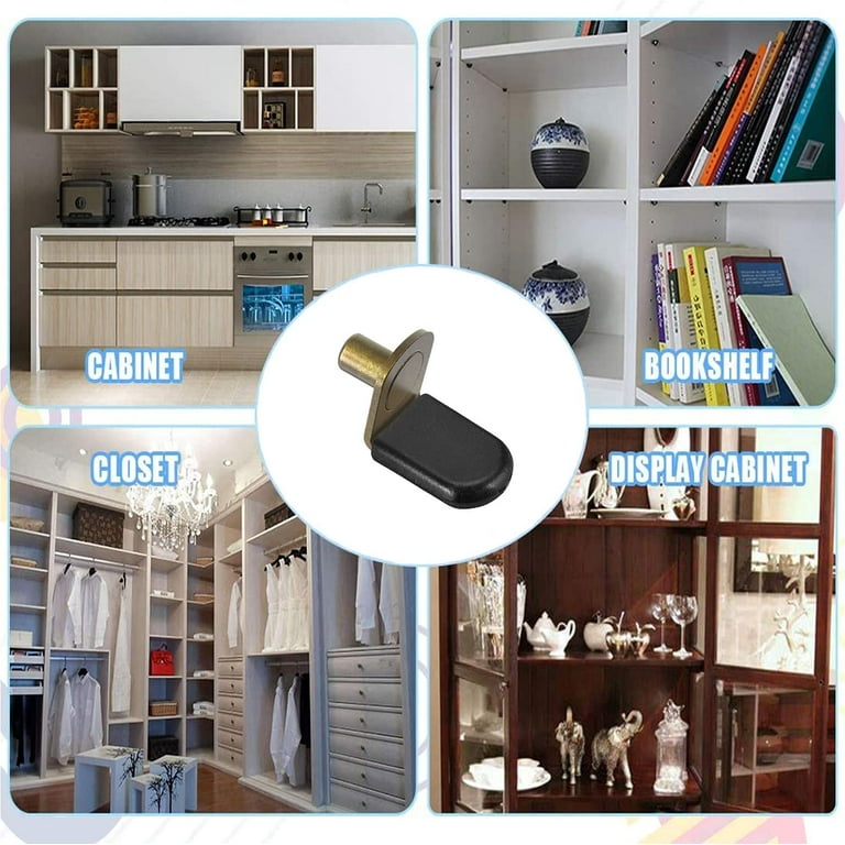 Shelf Pins Shelf Support Pegs for Furniture Bookcase Shelves Cabinet Closet  Shelf Supports Gold 2 Pcs 