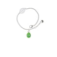 thumbnail image 2 of Delight Jewelry Lime Green Easter Egg with Color Crystal Band - Silvertone Leaf Delicate Bracelet, 6.25+1.75", 2 of 4