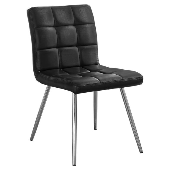 Monarch Specialties Dining Chair, Set Of 2, Side, Kitchen, Dining Room, Black PU, 31.5" H, Indoor