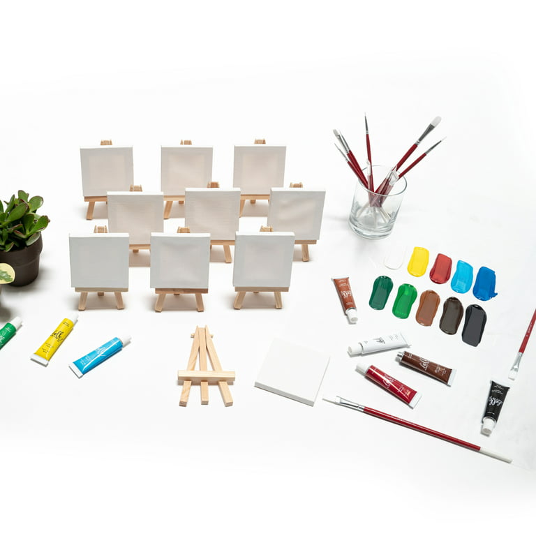 Hello Artist! Party Pack Mini Canvas with Easel Set, 20 Piece