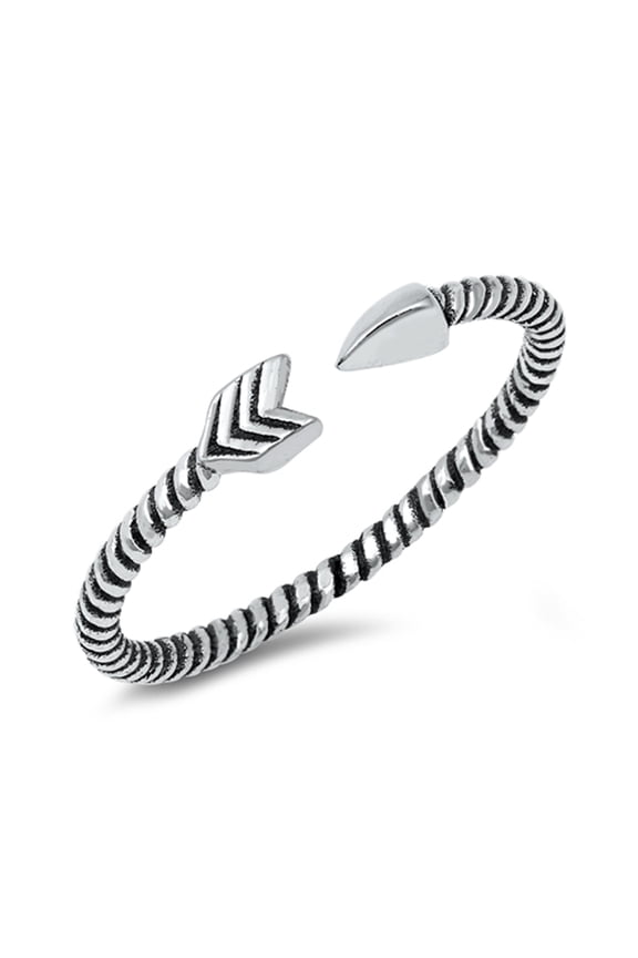 Fun Trendy Rope Twist Arrow Promise Ring .925 Sterling Silver Band Jewelry Female Male Unisex Size 9