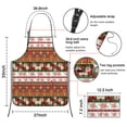 thumbnail image 3 of Pioneer Flower Floral Print Pattern Cotton Linen Apron with Pockets, Waterproof Adjustable, 33x27 Inch for Kitchen, Gardening, BBQ, Salon, 3 of 6
