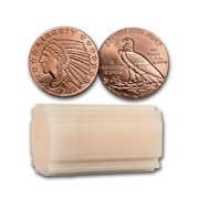 1/4 oz Copper Round - Incuse Indian (20 count tube)