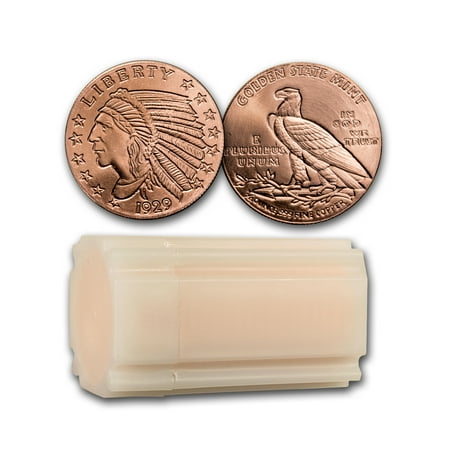 1/4 oz Copper Round - Incuse Indian (20 count tube)