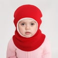 thumbnail image 4 of UngA Baby Scarf Hat Unisex Infant Toddler Kids Beanie Hats with Neck Warmer Windproof Hooded Hat for Boys Girls (Red,1-6 Years), 4 of 5