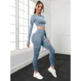 thumbnail image 4 of Conjuntos de entrenamiento de Yoga para mujer, mallas de cintura alta sin costuras, mallas deportivas, Top corto, conjuntos de ropa para correr, Fitness, 2 piezas, 4 of 5