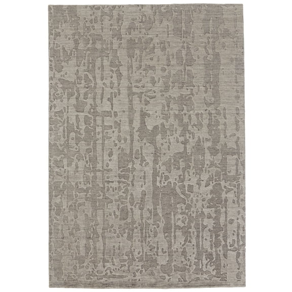 Feizy Leilani Modern Abstract, Taupe, 5'6" x 8'6" Area Rug Sheen Fade Resistant Industrial Solid Design Carpet for Living Dining Bed Room