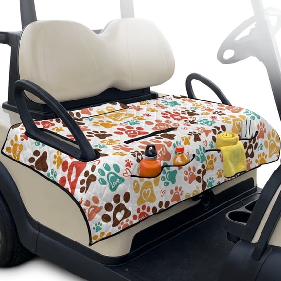 FUIALDOLG Bohemian Mandala Floral Cart Seat Covers Purple Boho Mandala Club Car Seat Covers Non-slip Comfort Easy to Install Golf Cart Seats Towel Blanket With 4 Pocket,51x30 Inch