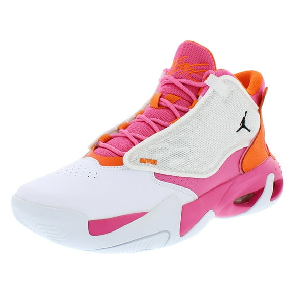 Nike Jordan Max Aura 4 GS Girls Shoes Size 6.5, Color: White/Safety Orange/Pinksicle