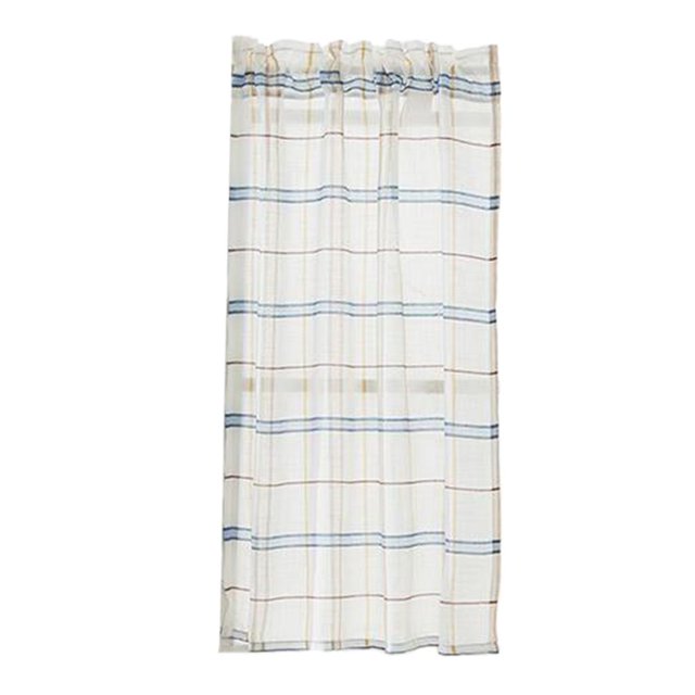 Ventana De Cuadros Bordada Sala De Cenefa Nivel De Privacidad Paneles De Cortinas Azul 74x60cm perfecl Niveles de lino para ventana