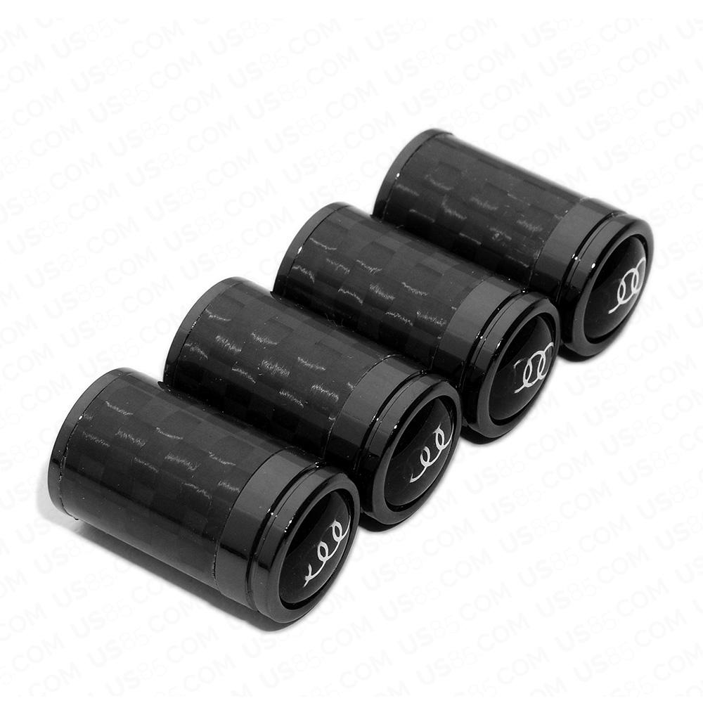 1 Set Brand New Carbon Fiber Car Air Tire Valve Caps for Audi