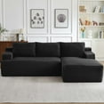 thumbnail image 5 of Miniyam L-Shaped Cloud Sectional Sofa with Deep Seat, No Assembly Required, Modular Couches Sleeper for Living Room, Bedroom, Apartment, Black (Right Facing Chaise), 5 of 12