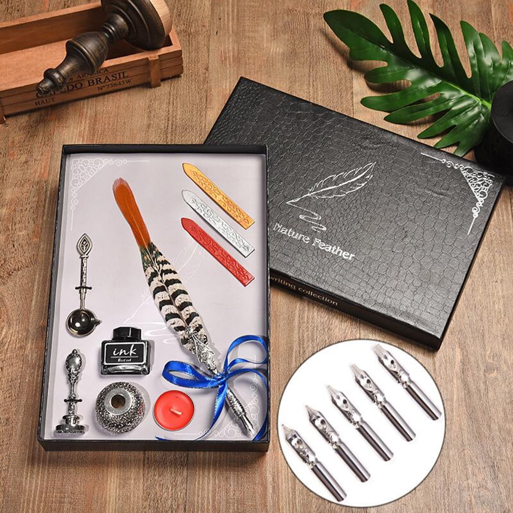 Retro Sprinkle Gold Pen Retro Quill Pen Set Calligraphy Quill Pen Kits