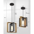 thumbnail image 5 of Black Pendant Lighting Modern Pendant Light, Adjustable Pendant Light Fixture,Pendant Lights Kitchen IslandLight (2 Packs Wood+Metal Pendant Light), 5 of 5