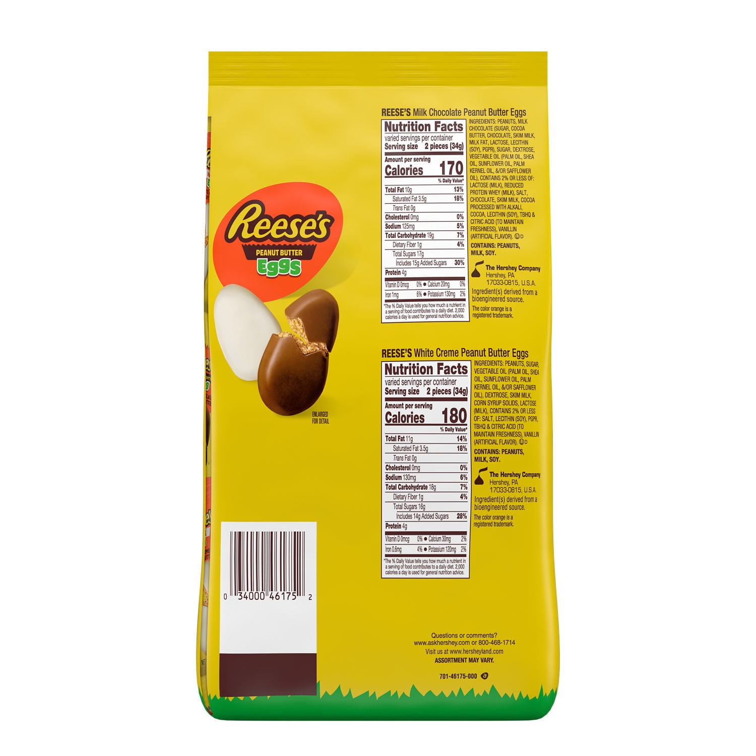 Reese's Assorted Flavored Snack Size Peanut Butter Eggs Easter Candy Basket Stuffers, Bag 28.8 oz