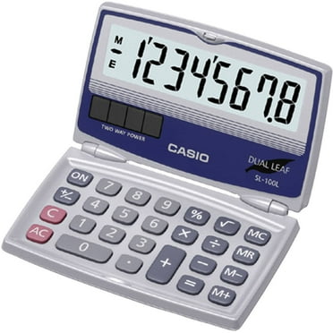 Casio SL-100L 8-Digit Folding Solar Calculator, Large Display