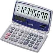 Casio SL-100L 8-Digit Folding Solar Calculator, Large Display, Silver