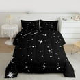thumbnail image 2 of jejeloiu White Black Bedding Comforter Set,Cartoon Stars Twin Comforter Sets,Kawaii Moons Bedding Set For Girls,Luxury Bedroom Decor Reversible,2pcs, 2 of 8