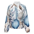 thumbnail image 5 of Jackets for Women Winter Coat Jackets Flannel Stand Collar Jacket(Blue Seashell Floral Print,Size:S-4XL), 5 of 7