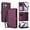 Darkpurple, variant on Dteck Wallet Crossbody Strap Case for iPhone 17,Magnetic Leather+TPU Card Slots Zipper Wallet Case Shockproof Kickstand Cover with Detachable Wrist Strap / Shoulder Strap,Orange