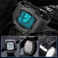 thumbnail image 3 of DISEN Men's Watch, 50M Waterproof Digital Sports Alarm Watch LED Backlight, Black, 3 of 9