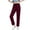 Wine-04, variant on REALiKUN Women's Straight Leg Long Pants Elastic High Waist Drawstring Casual Trousers with Pockets