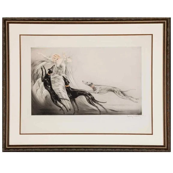 Pre-Owned 1929 Louis Icart Etching, "COURSING II"