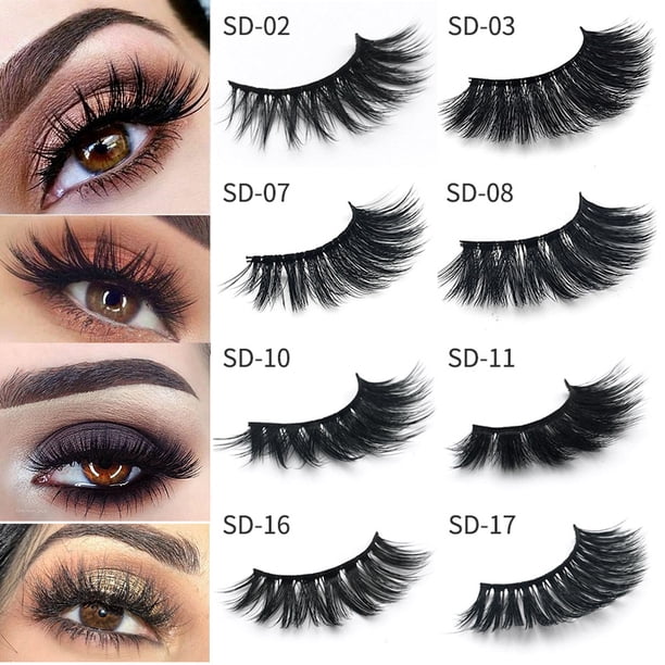 1 2pairs 3d Multipack Mink False Eyelashes Wispy Fluffy Long Natural Eye Lashes Walmart Com Walmart Com