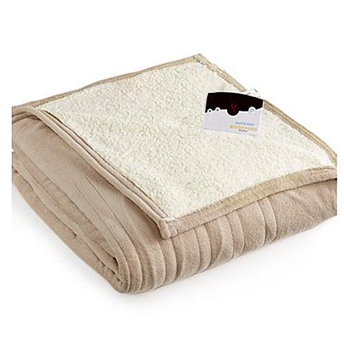 Biddeford MicroPlush Sherpa Electric Heated Warming Blanket Twin Full