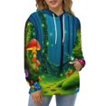 thumbnail image 4 of Enchanted Forest Night Scene Men's Women Vintage 3D Hooded Sweatshirt - All-Season Loose Fit Streetwear, 4 of 6