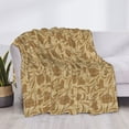 thumbnail image 3 of Honeii Brown Flowers print throw blanket, crafted from cozy cotton flannel, offers versatile home decor as a bedding suitable for all seasons.-50"x40", 3 of 6