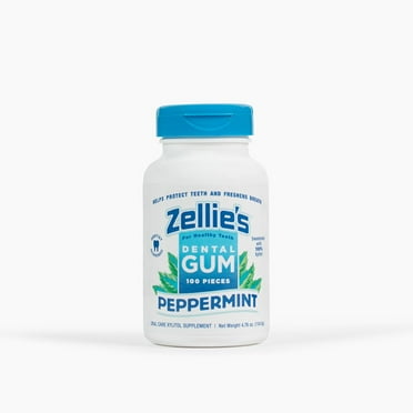 Zellie's Peppermint Xylitol Gum Jar 100 Ct
