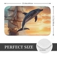 thumbnail image 2 of Rateoe Sailing Dancing Dolphin Pattern Flannel Door Mat Indoor Outdoor Entrance, Waterproof All-Weather Doormat,Fade Resistant, Low Profile Entryway Mat 16x24in, 2 of 7