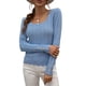 thumbnail image 1 of Suéteres de punto para mujer, jersey elástico de manga larga de punto acanalado para primavera y otoño, 1 of 7