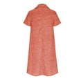 thumbnail image 4 of YHAJDS Women Gown Polka V Neck Short Sleeve Casual Flowy Knee Length Dress, 4 of 5