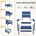 thumbnail image 3 of SERWALL 2PCS Outdoor HDPE Patio Couch Sets with Cushions, Weather-Resistant Patio Furniture for Poolside, Patio, Balcony, Porch & Backyard, Blue / Khaki, 3 of 9
