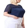 thumbnail image 4 of CHUANK Blouse Unie à Manches Courtes à Pois d'Été pour Femmes Grande Taille, 4 of 6
