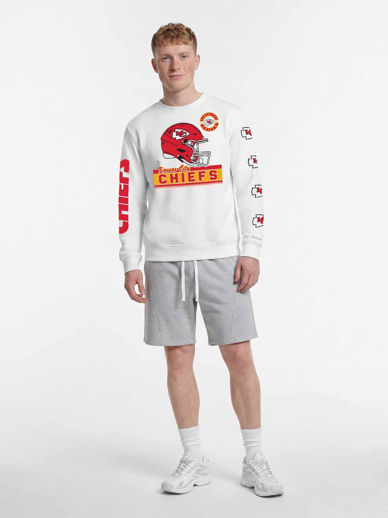 Kansas City Chiefs Reebok Mens White Crew Sweatshirt