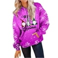 thumbnail image 2 of Qertyioot Chandail d'Hiver pour Femmes Mode Imprimé Noël, Manches Longues Col Rond Chaud Ample Tendance Tricoté, 2 of 4
