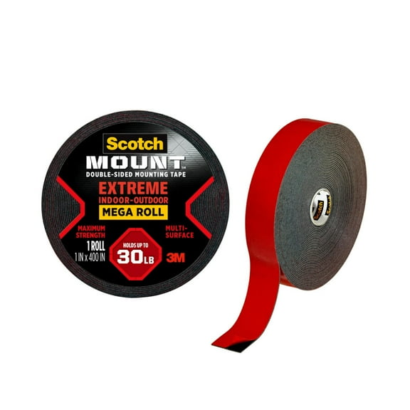 Scotch Double Sided Mounting Tape Heavy Duty 414H-Long-DC - Extremely Strong - 1 Roll, 1 in x 400 in