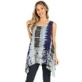 thumbnail image 5 of Sakkas Marin Women's Sleeveless Loose Boho Casual Tank Top Blouse Tie-dye & Batik - Turq - One Size, 5 of 5