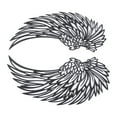 thumbnail image 3 of Wings Wall Sculpture Art Metal Hollow Out Wall Hanging Decoration for Home Bedroom Living Room Garden Office Double Sided Black with Light 10cm/3.93in, 3 of 6