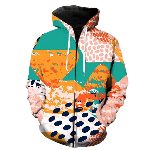 Sudadera con capucha y cremallera para hombre, diseño de grafiti de arte abstracto, ropa de calle para adolescentes, sudaderas de manga larga, tops informales de gran tamaño, gran oferta 2024