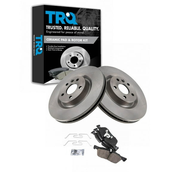 TRQ Front Brake Pad & Rotor Kit Brake Pads Brake Rotor Ceramic Fits Select 2018-2019 Jaguar E-Pace 2015-2019 Land Rover Discovery Sport 2016-2019 Range Rover Evoque