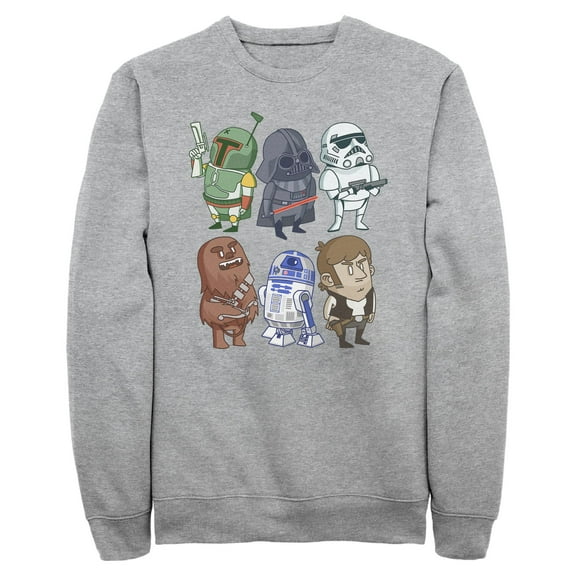 Mens Star Wars Cartoon Crew Sweatshirt