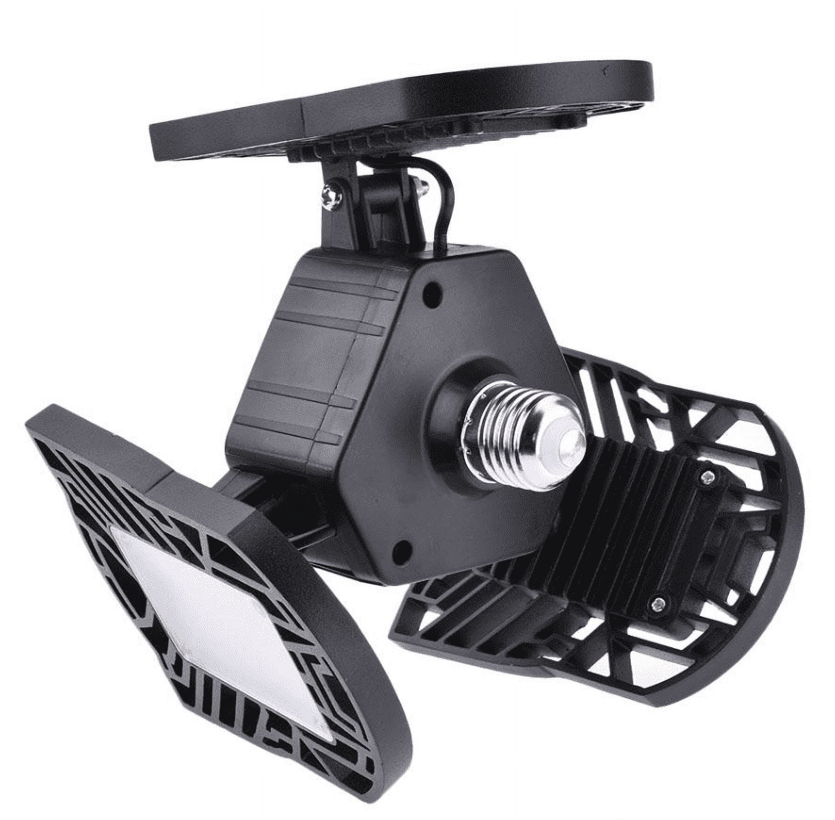 LED Garage Lights,Super Bright 6000 lumens LED Garage Ceiling Light Shop Light 3 Deformable Panels Screw in E27 Socket LED Bulbs for Workshop Storage Warehouse Attic