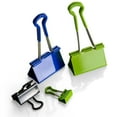 Pen + Gear EasyGrip Binder Clips, Assorted Colors and Sizes, 24 Count