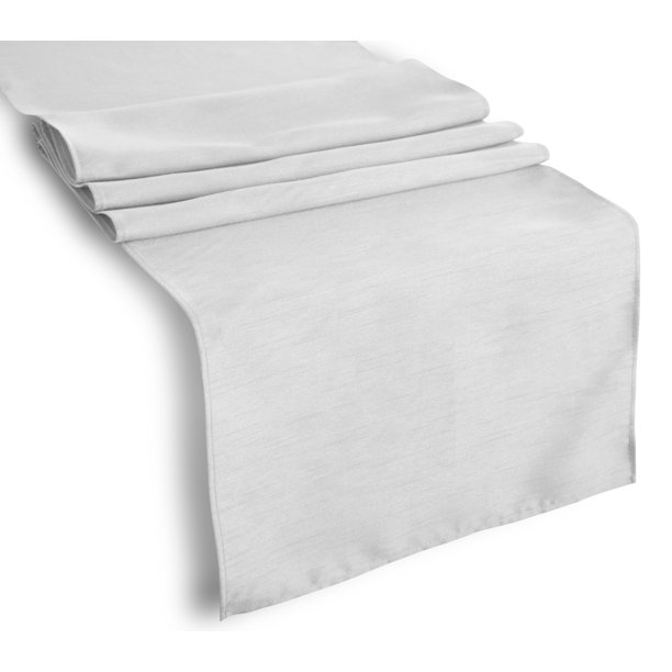 Aiking Home (Pack of 1) Solid Faux Silk Table Runner, White-Size 13''x90''- Ideal for Wedding, Baby Shower, Party Decor, Thanksgiving, Christmas or Special Event.